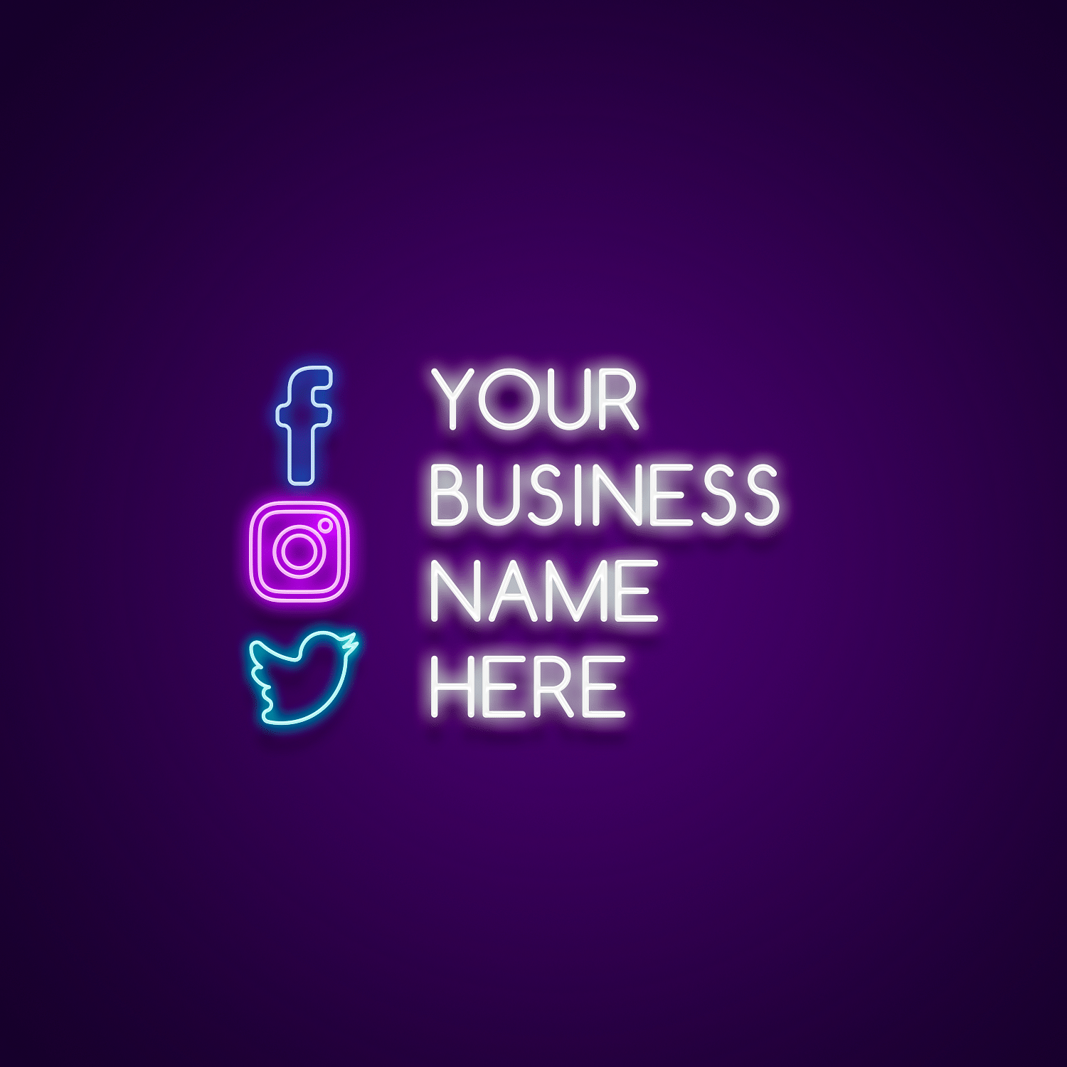 Social Media Icons Custom Neon Sign LED Light By Neonize