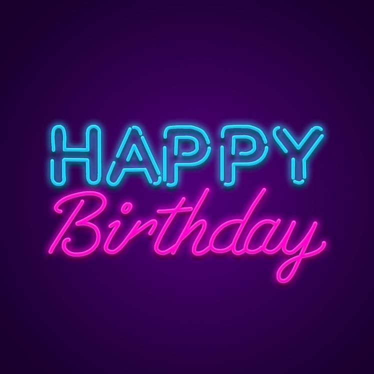 Plan Up a Surprise Party With a Happy Birthday Neon Sign