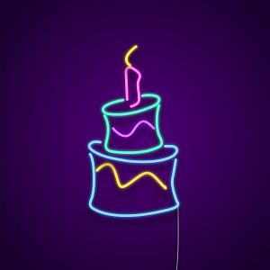 Birthday Cake Neon Sign