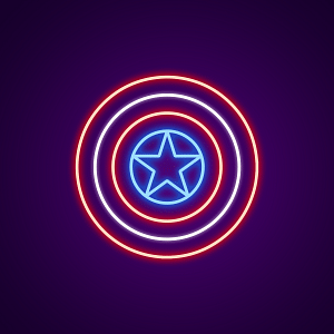 Super Hero Shield Neon Sign