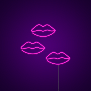 Colored Lips Neon Sign