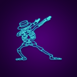 Dabbing Skeleton Neon Light Sign