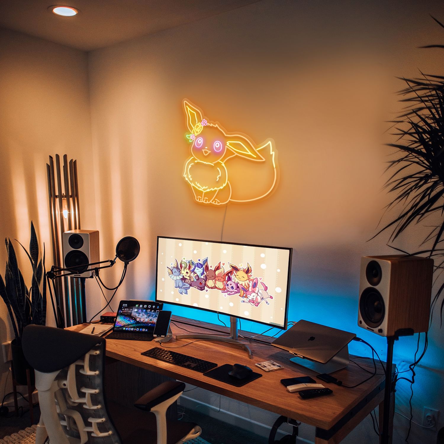 Eevee Pokemon Neon Sign, LED Light, Anime