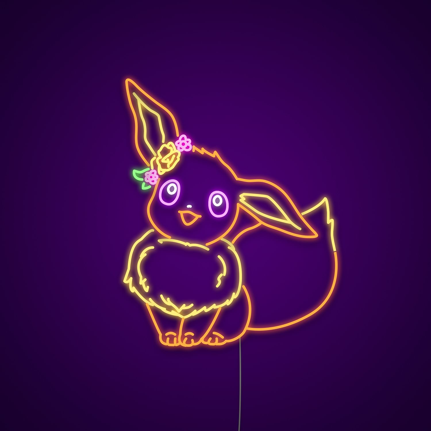 Eevee Kawaii Pokemon Neon Sign, LED Light