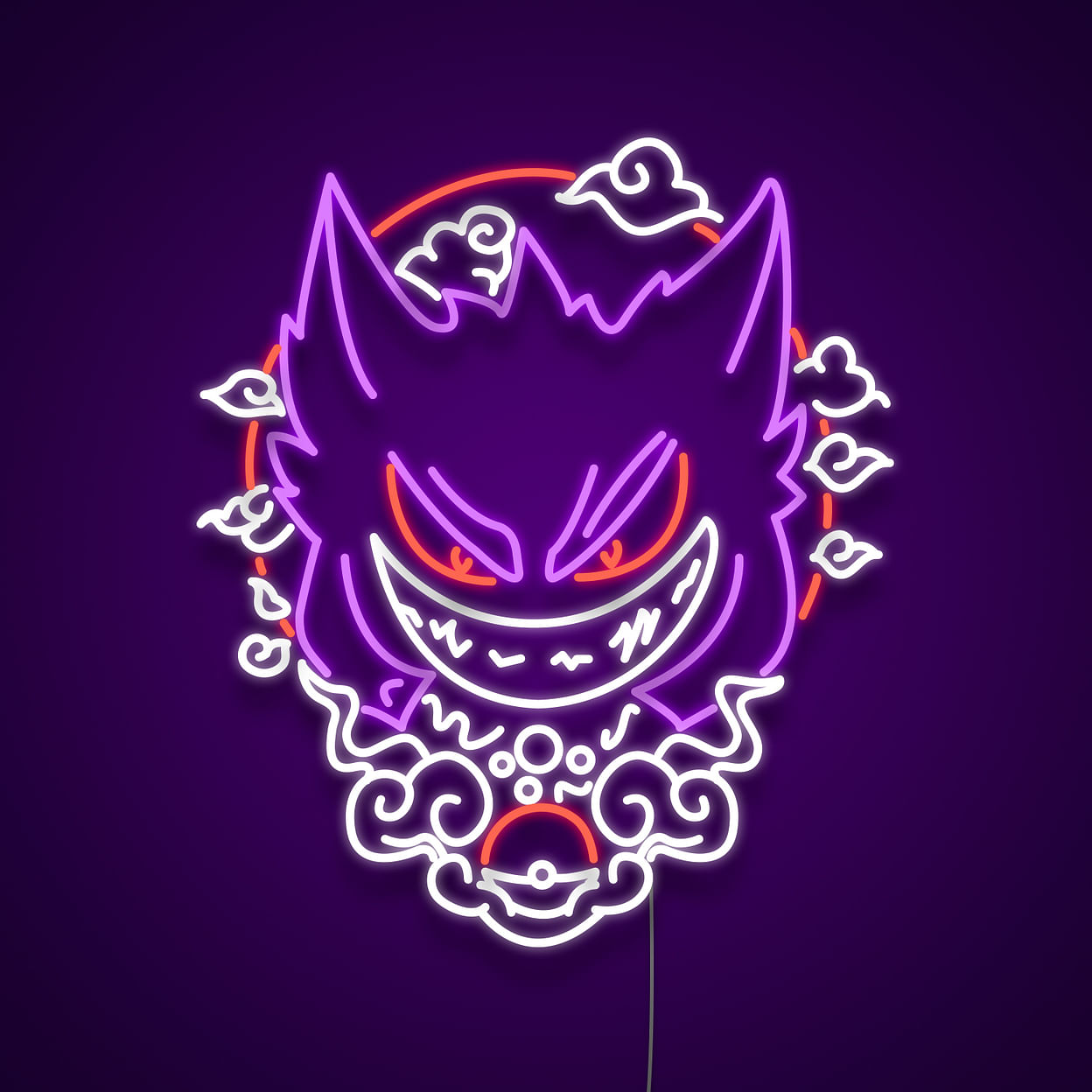 Gengar Pokemon Neon Light Sign, LED Sign, Anime