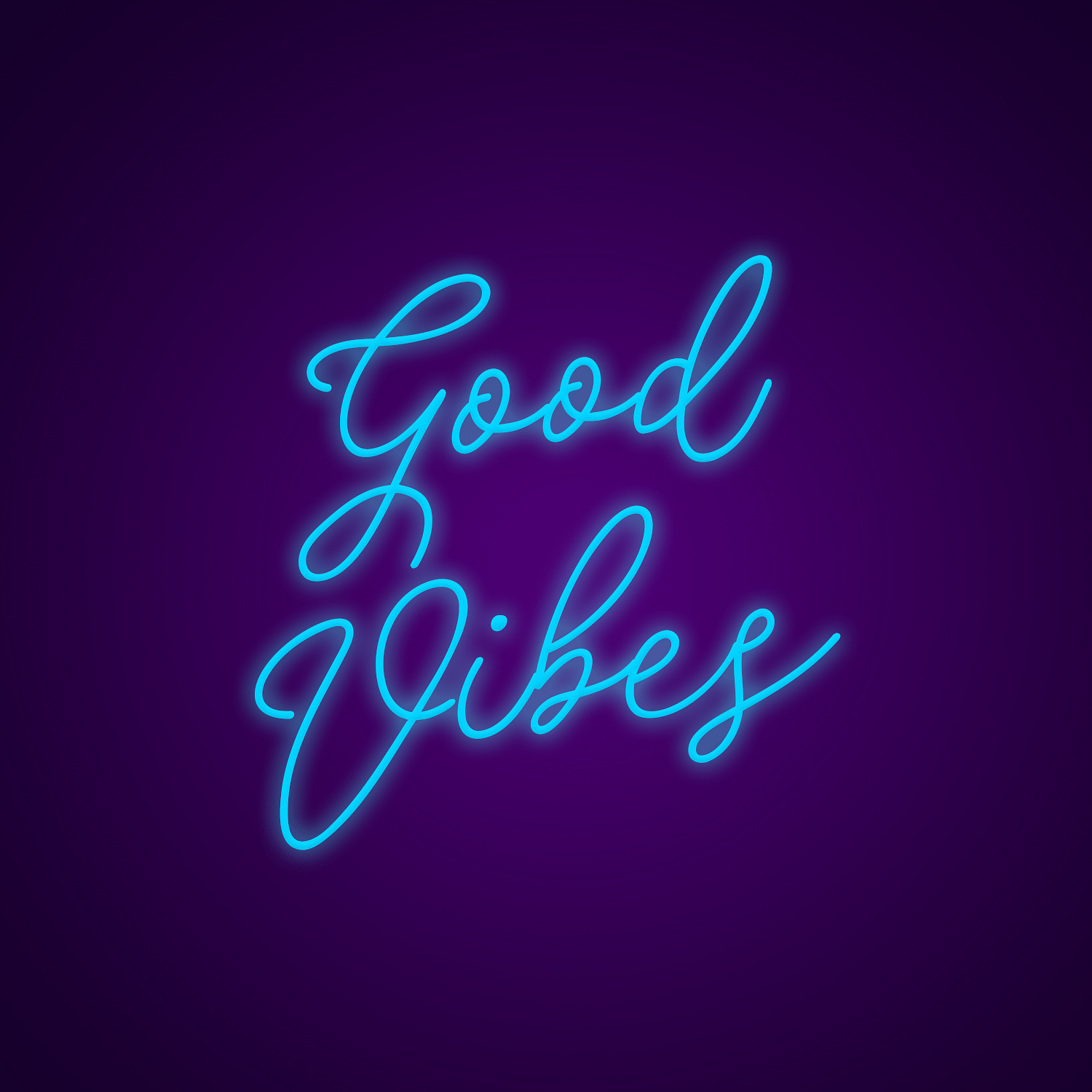 Purple Neon Sign Good Vibes Aesthetic Dimmable Light up 