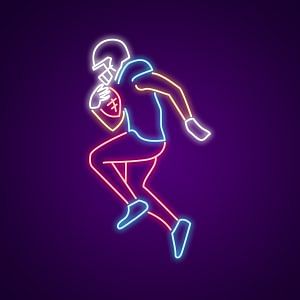 Football Player Neon Light