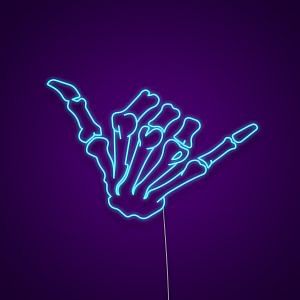 Hang Loose Skeleton Hand Neon Sign