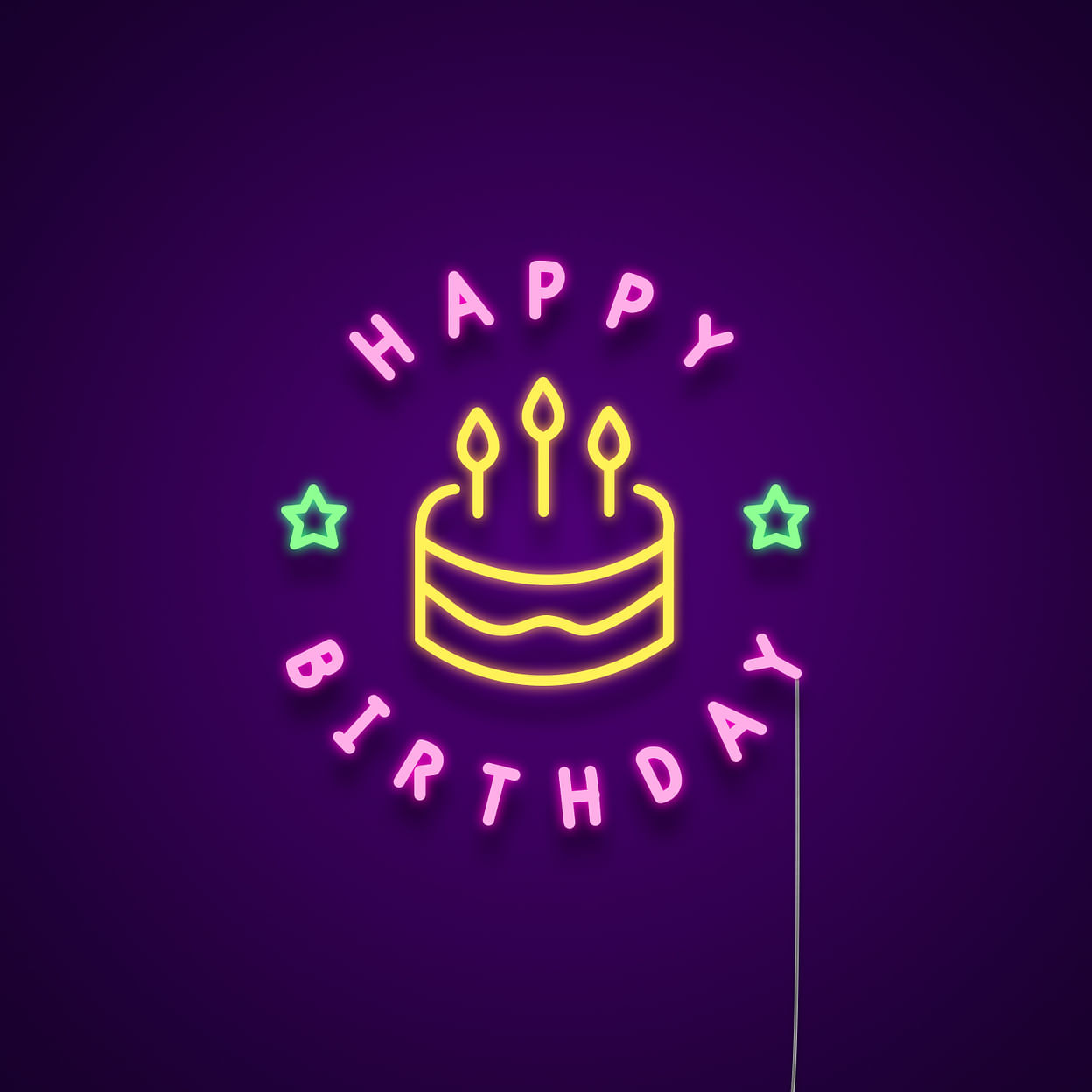 Happy Birthday Cake Neon Sign | LED Light | Made by Neonize
