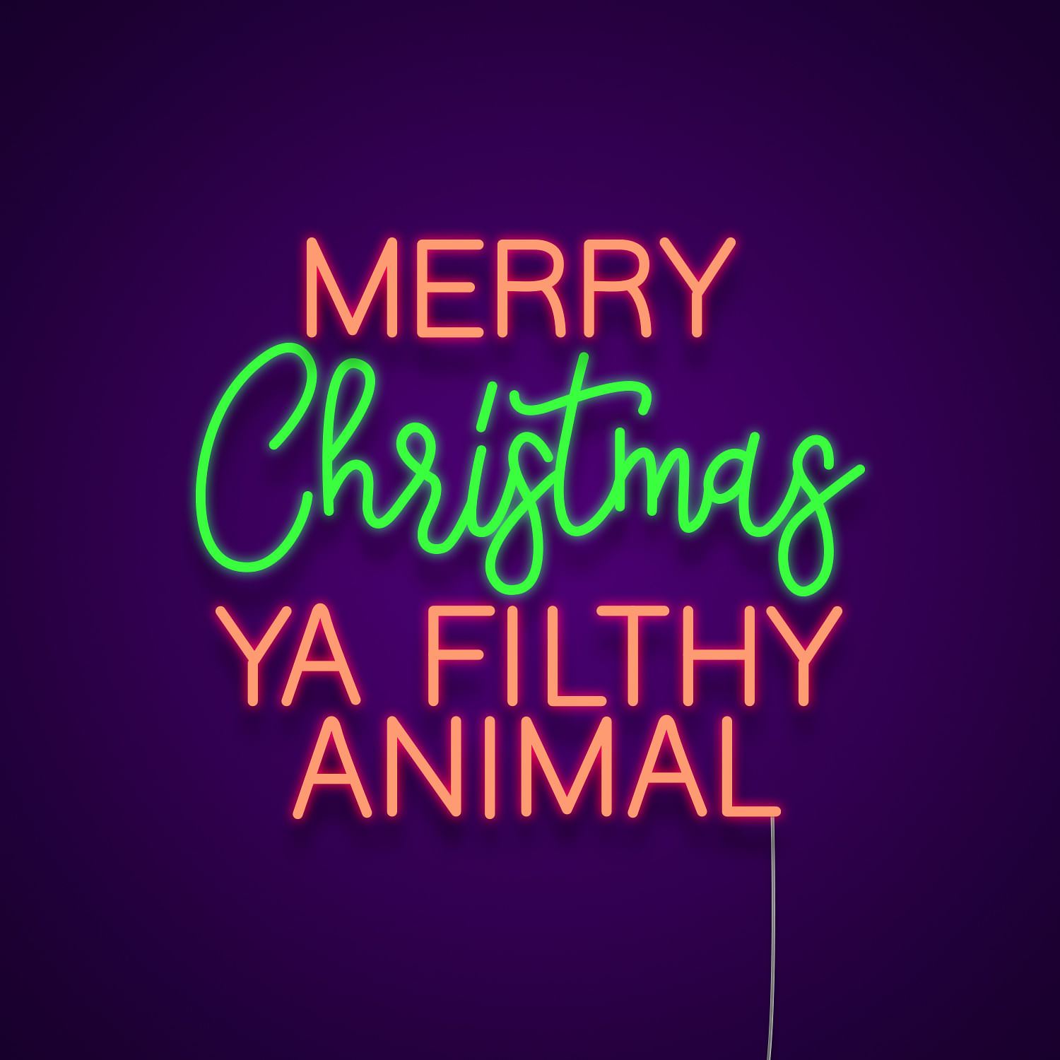 Merry Christmas Ya Filthy Animal Neon Sign | Made by Neonize