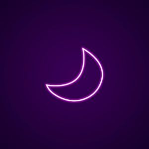 Quarter Moon Neon Light