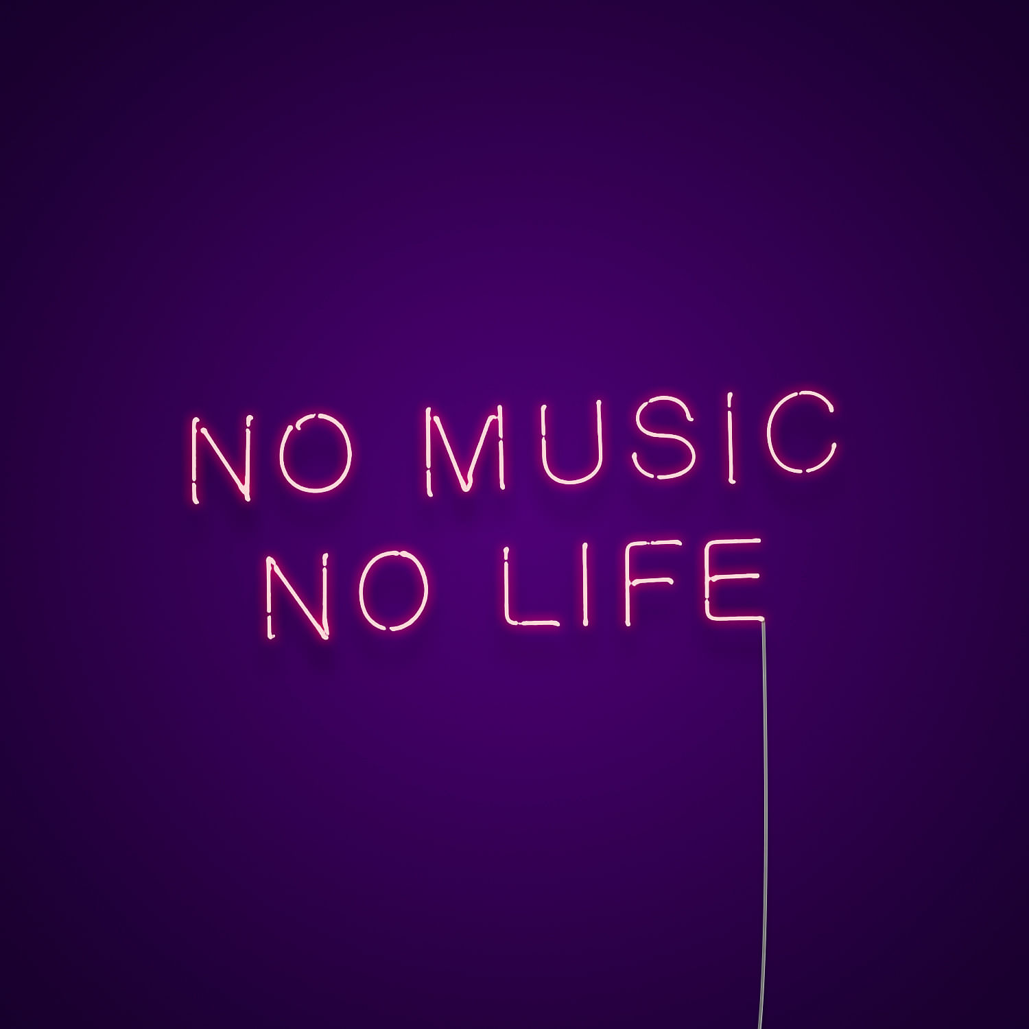 no music no life neon sign