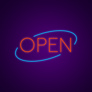 Open Neon Sign