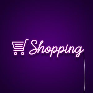 Shopping Cart Neon Sign