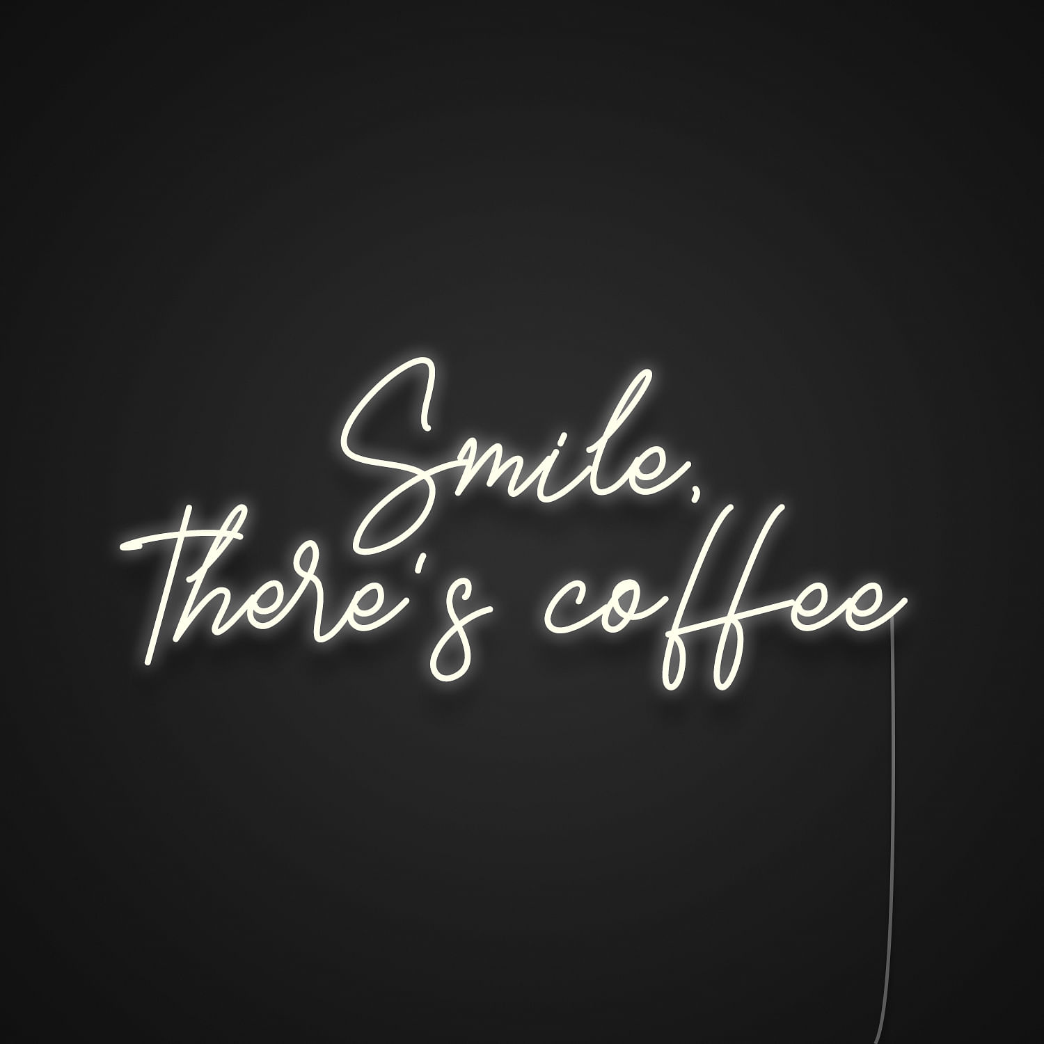 Smile There's Coffee Neon Sign, LED Light