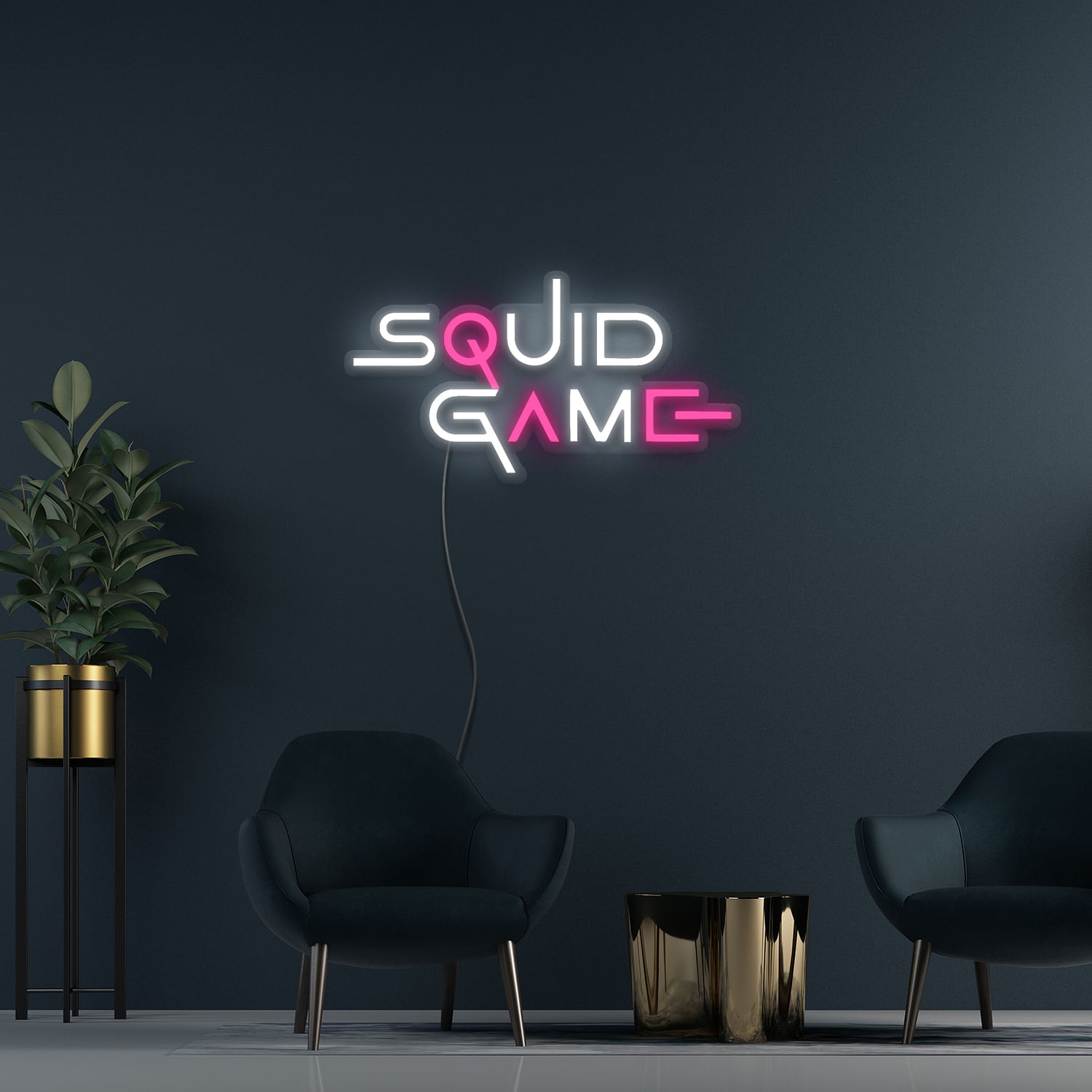 Customised LED Squid Game Logo Lamp English