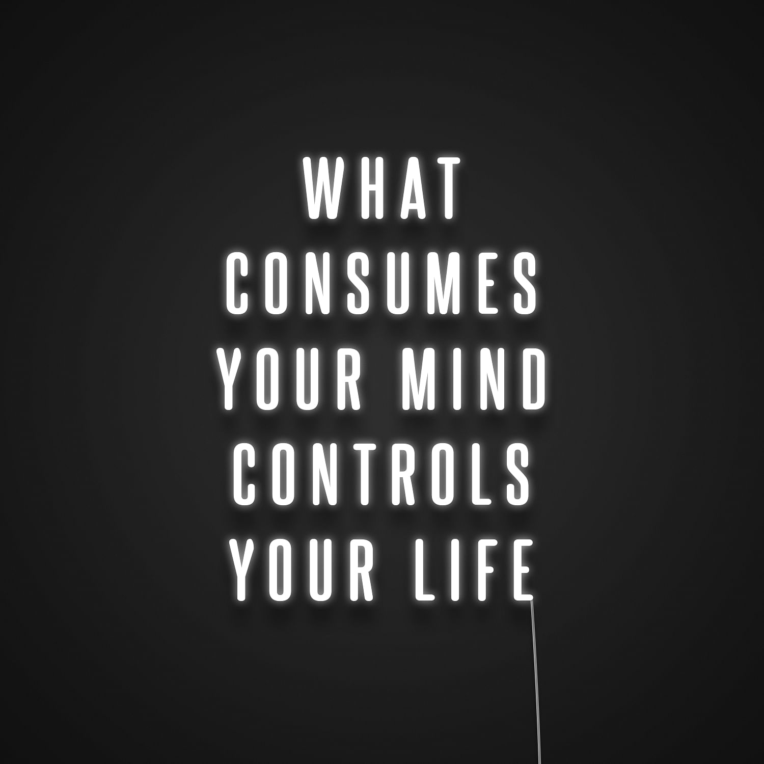 What Consumes Your Mind Controls Your Life Neon Sign Quotes