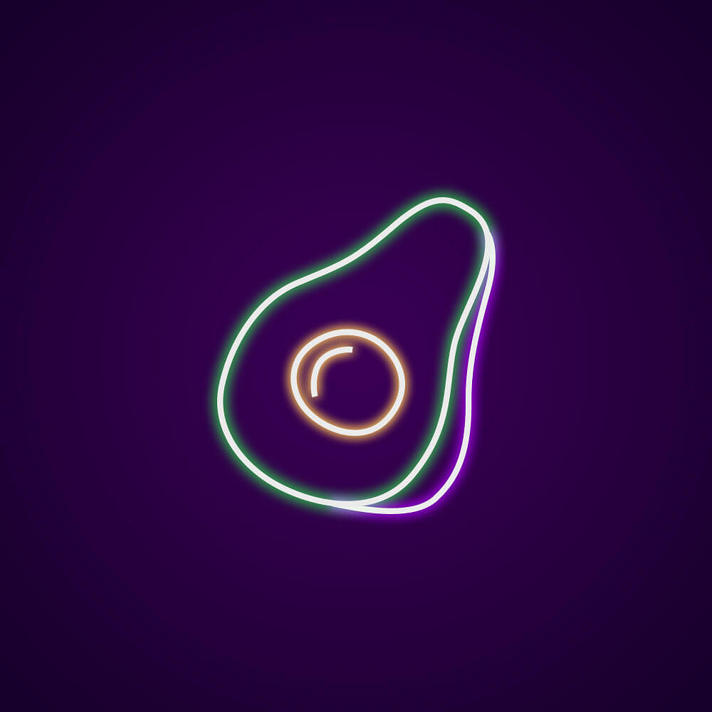 Neon Avocado | Food Neon Led Light Sign | Made by Neonize