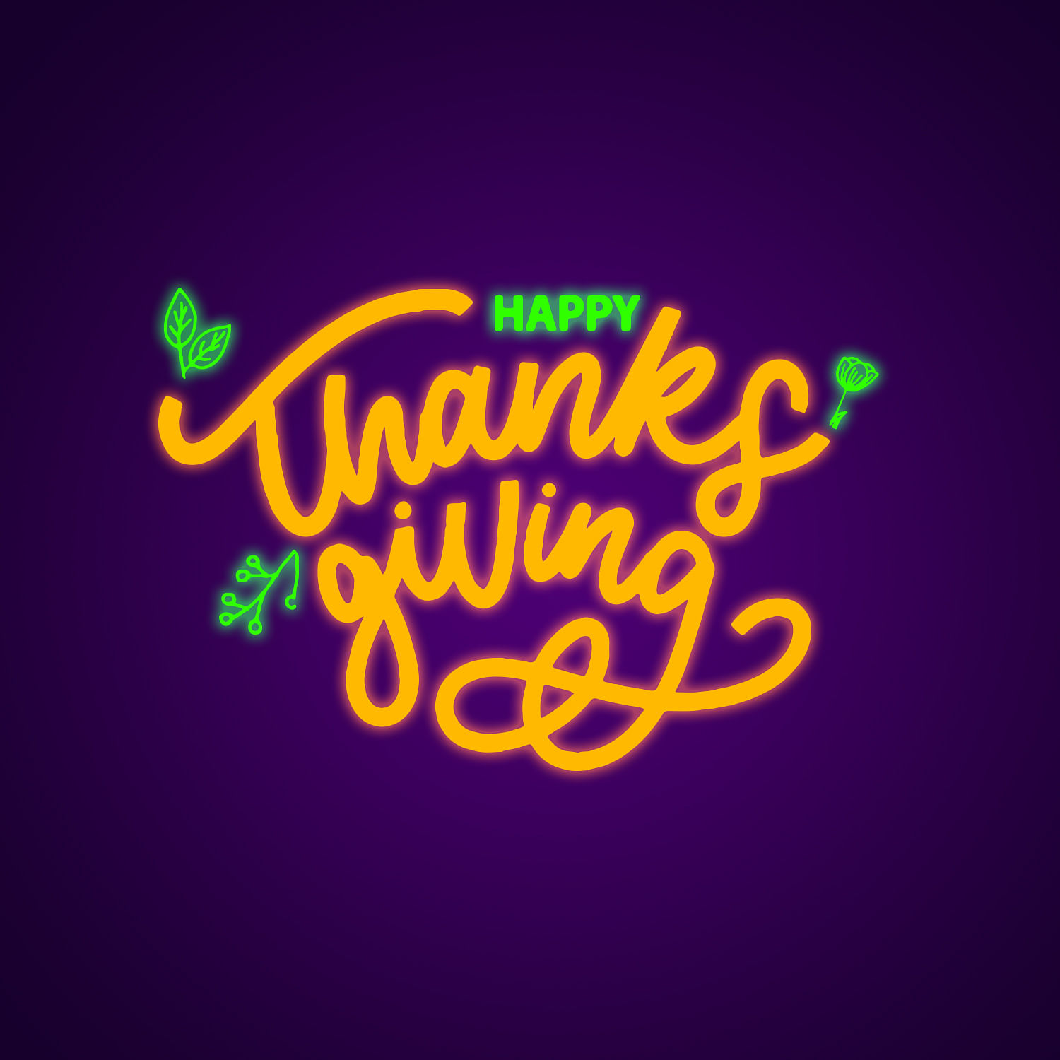 Happy Thanksgiving Neon Light Neon Word Signs Neonize